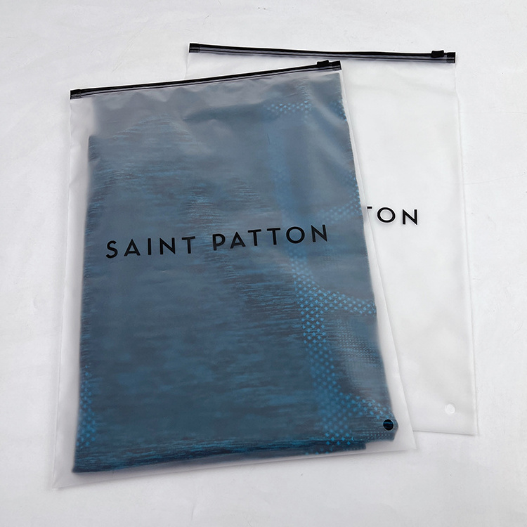 High Quality Custom Hoodies Packaging Zip Lock Bag Transparent Frosted PVC Zipper Poly Bag For Swimsuit Packaging With Logo