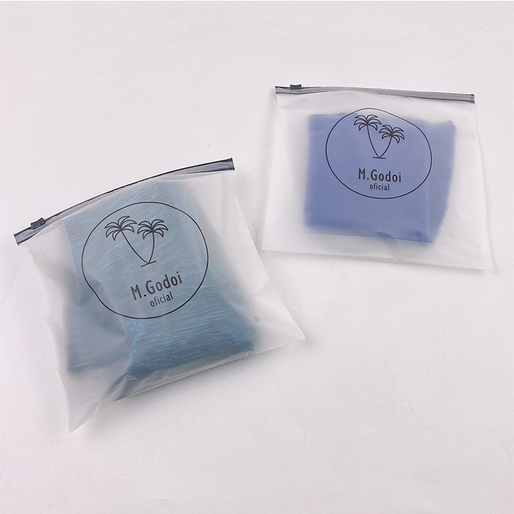 wholesale Custom printing Eva Poly Zipper Lock Frosted Plastic Packaging zipper Bag For Clothes