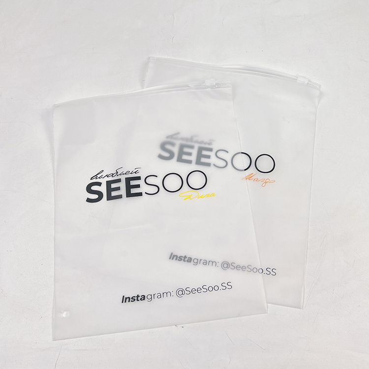 Hot sale  Biodegradable Resealable Slider Zip Lock Frosted Eva Sock Apparel  Hoodies Packaging Zipper Bag With Logo