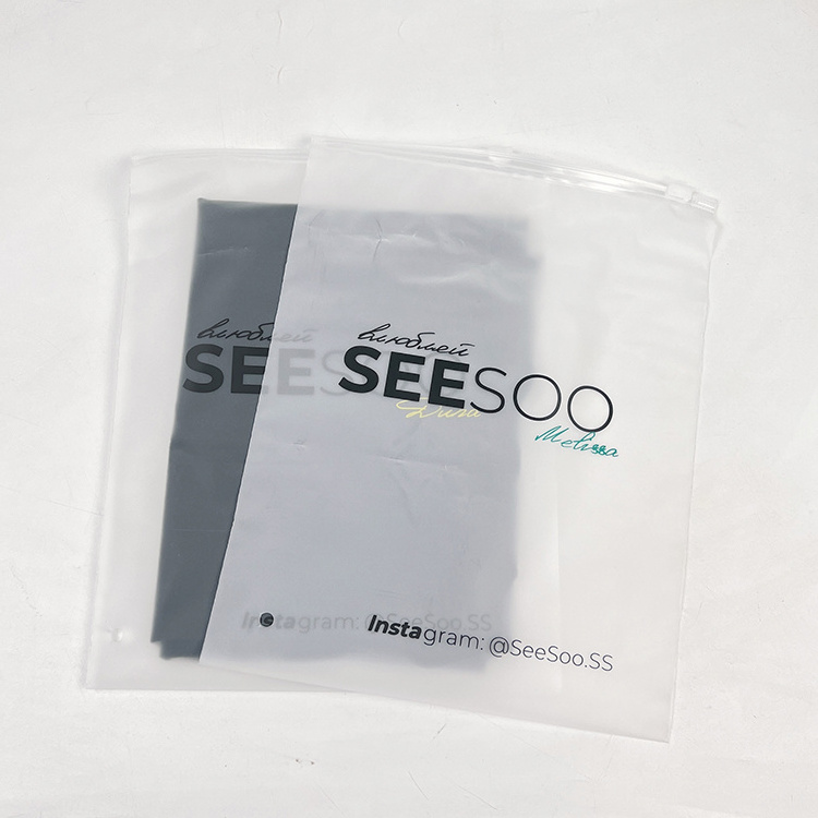 Hot sale  Biodegradable Resealable Slider Zip Lock Frosted Eva Sock Apparel  Hoodies Packaging Zipper Bag With Logo