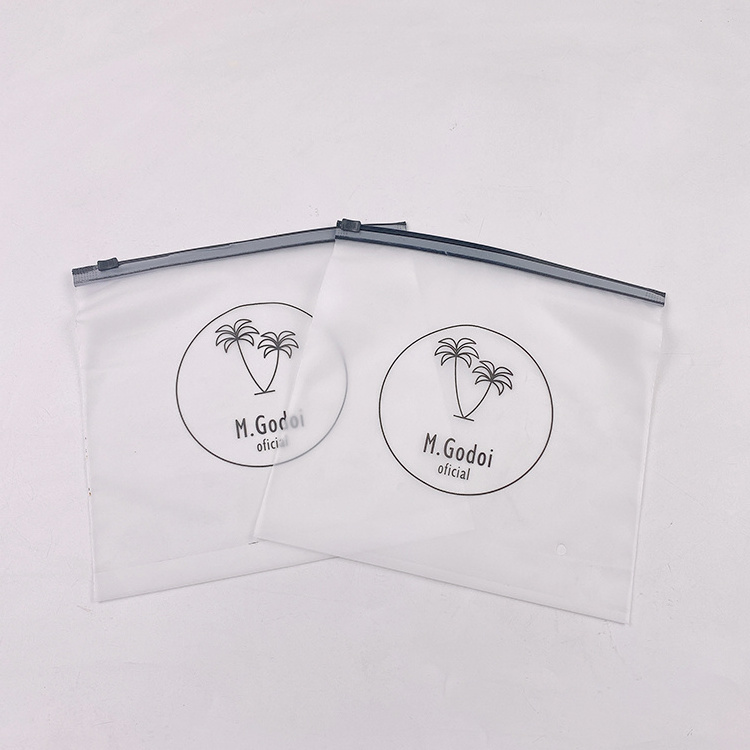 wholesale Custom printing Eva Poly Zipper Lock Frosted Plastic Packaging zipper Bag For Clothes