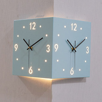 simple double-sided clock iron digital hollowed out double-sided hanging clock