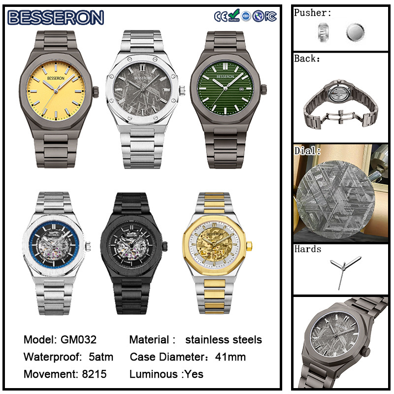 OEM ODM Private label wrist watch custom logo men Mechanical watches bezel japan movt ,mens stainless steel luxury watch for men