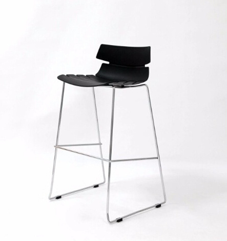 Black Bar Counter Stool Home Casual Cafe Furniture Stainless Steel Base Metal Custom High Bar Chairs Leather Modern Bar Stools