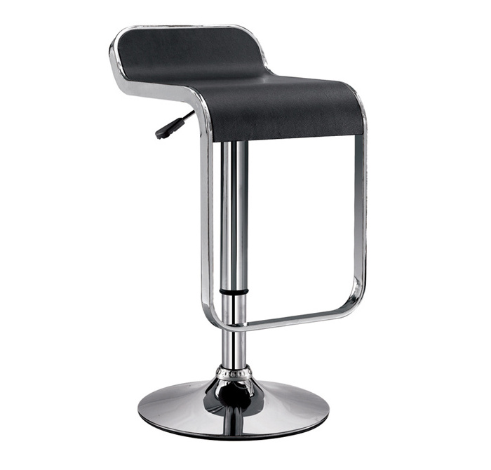 Black Bar Counter Stool Home Casual Cafe Furniture Stainless Steel Base Metal Custom High Bar Chairs Leather Modern Bar Stools