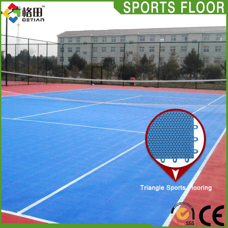 Flexible price pp interlocking plastic tennis court surface,durable tennis court floor,tennis court flooring material surface