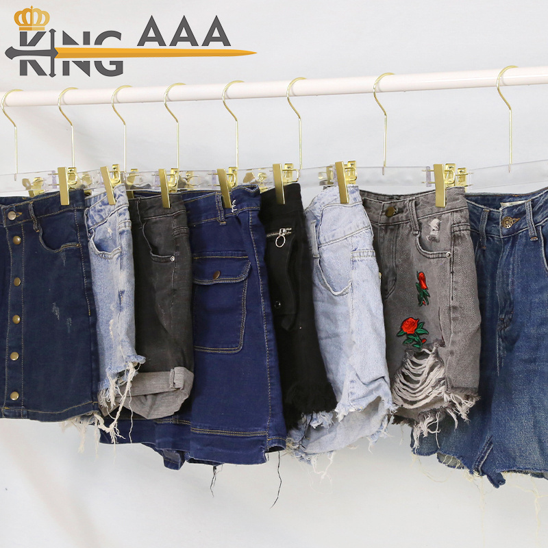 Used pants Women's jeans Shorts Locomotive Casual high Waist pants ladies used clothes 45kg