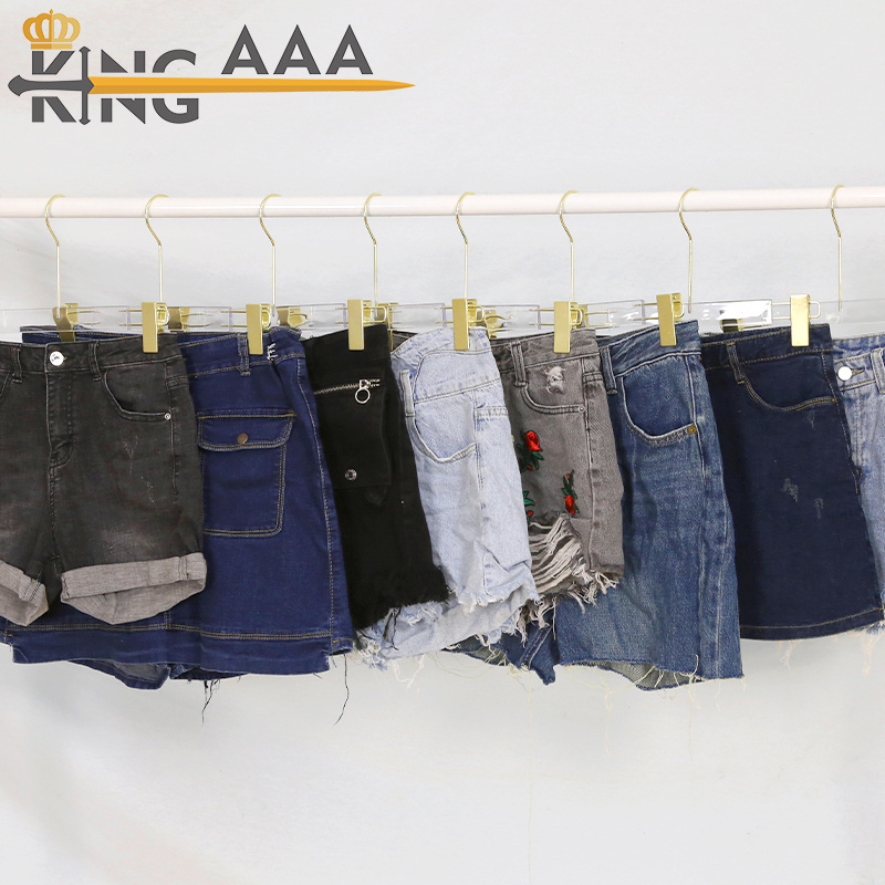 Used pants Women's jeans Shorts Locomotive Casual high Waist pants ladies used clothes 45kg