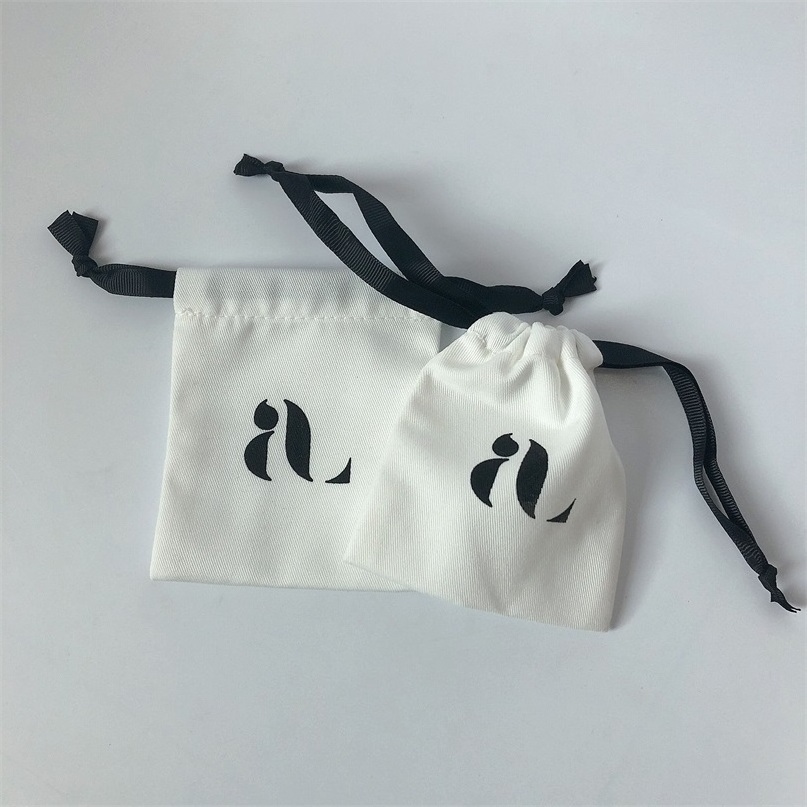 wholesale Personalised Lggo Organic Linen Cotton Drawstring Pouches Bags