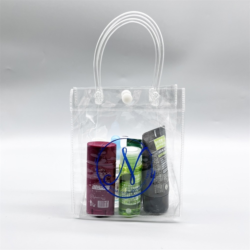 10 Moq Wholesale Clear Pvc Packaging Travel Shopping Cosmetic Bag Customized Logo Transparent Large Pvc Transparent Tote Gifts B