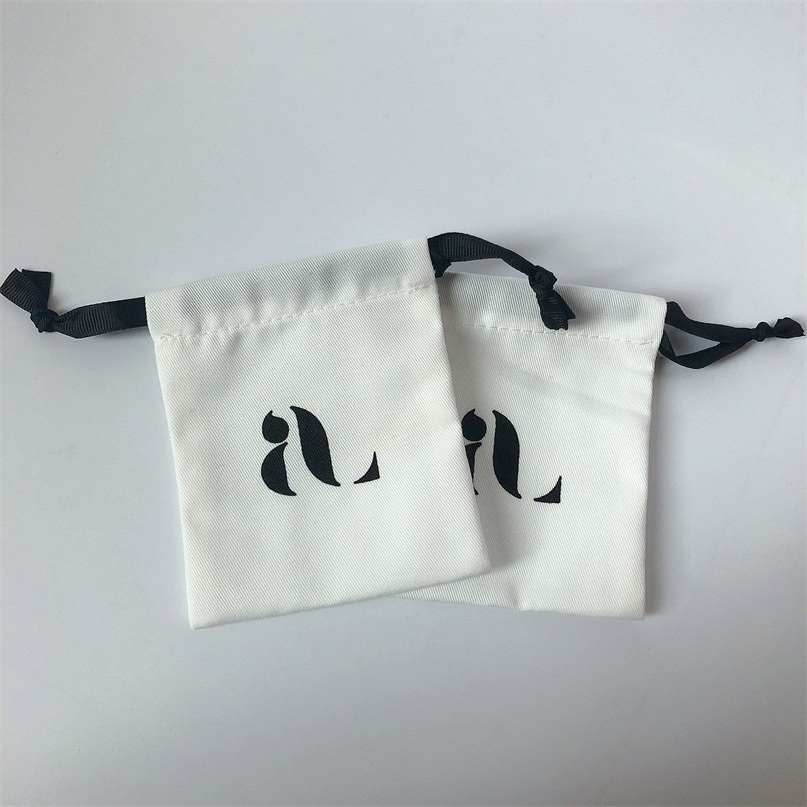 wholesale Personalised Lggo Organic Linen Cotton Drawstring Pouches Bags