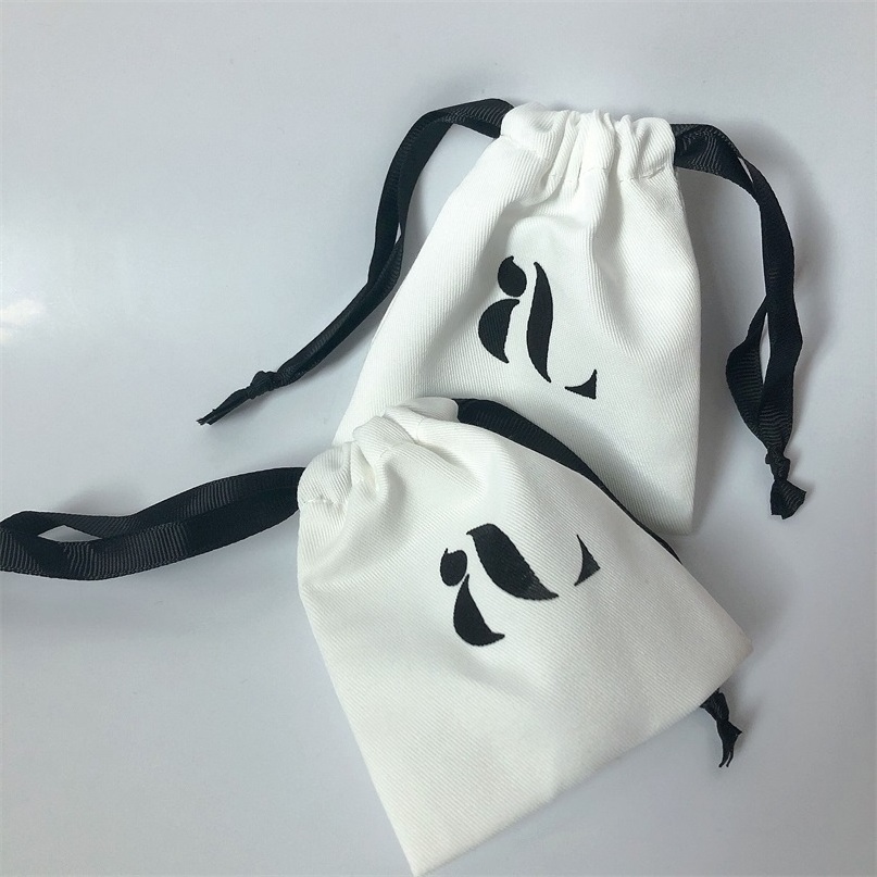 wholesale Personalised Lggo Organic Linen Cotton Drawstring Pouches Bags