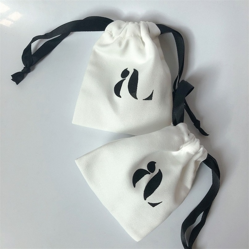 wholesale Personalised Lggo Organic Linen Cotton Drawstring Pouches Bags