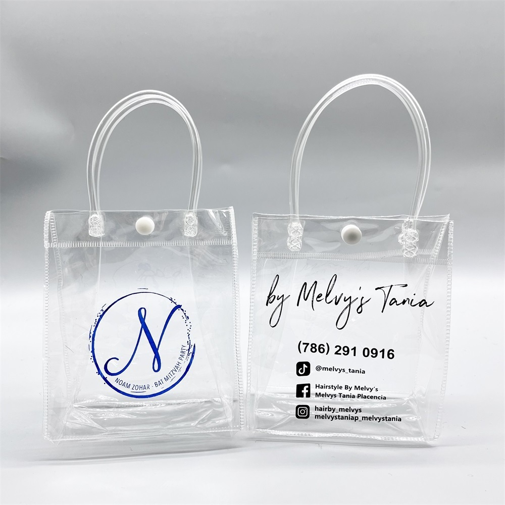 10 Moq Wholesale Clear Pvc Packaging Travel Shopping Cosmetic Bag Customized Logo Transparent Large Pvc Transparent Tote Gifts B