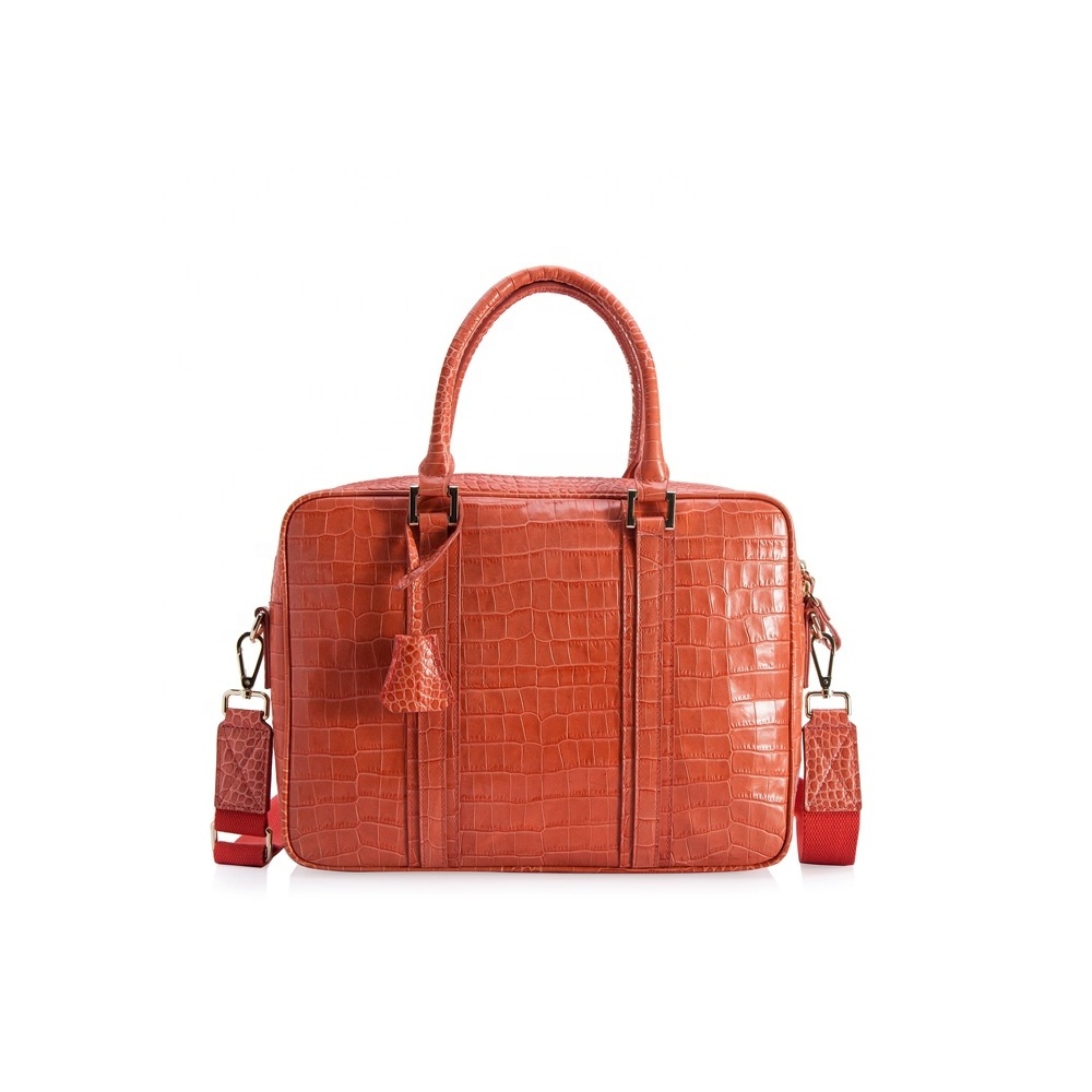 Trendy Color Large Capacity Real Skin Leather Handbag Genuine Crocodile Leather Briefcase Bag