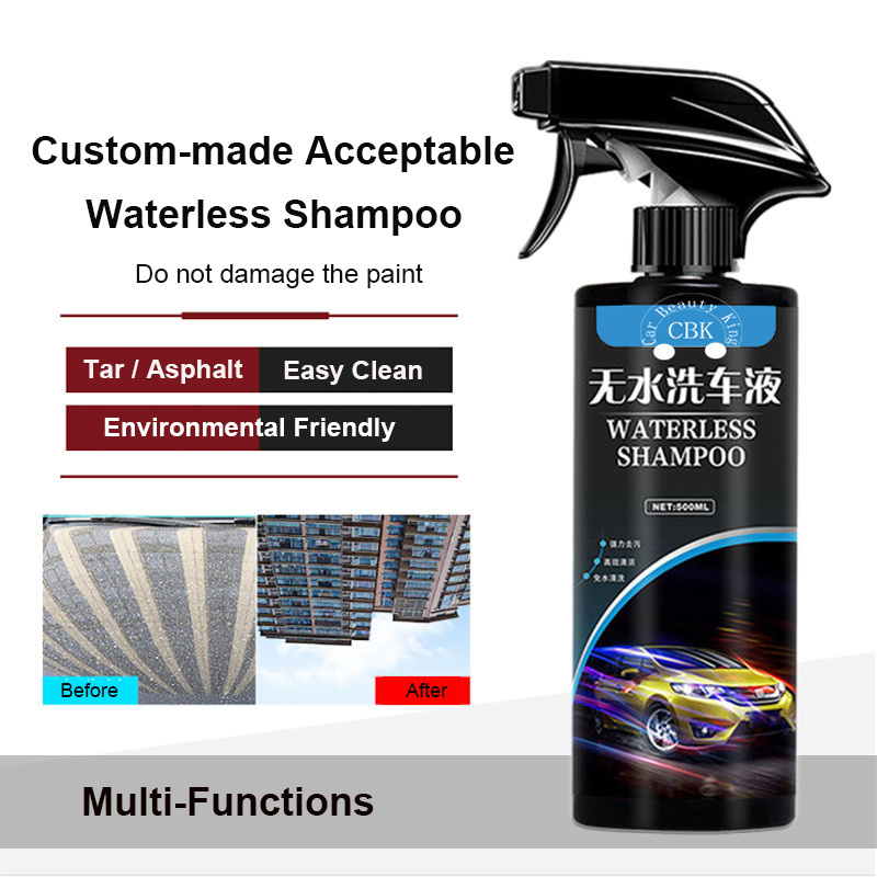 Rinse Free Cleansing Waterless Car Wash Wax Super High Gloss Formula Waterless Car Wash Spray Shampoo 500ml