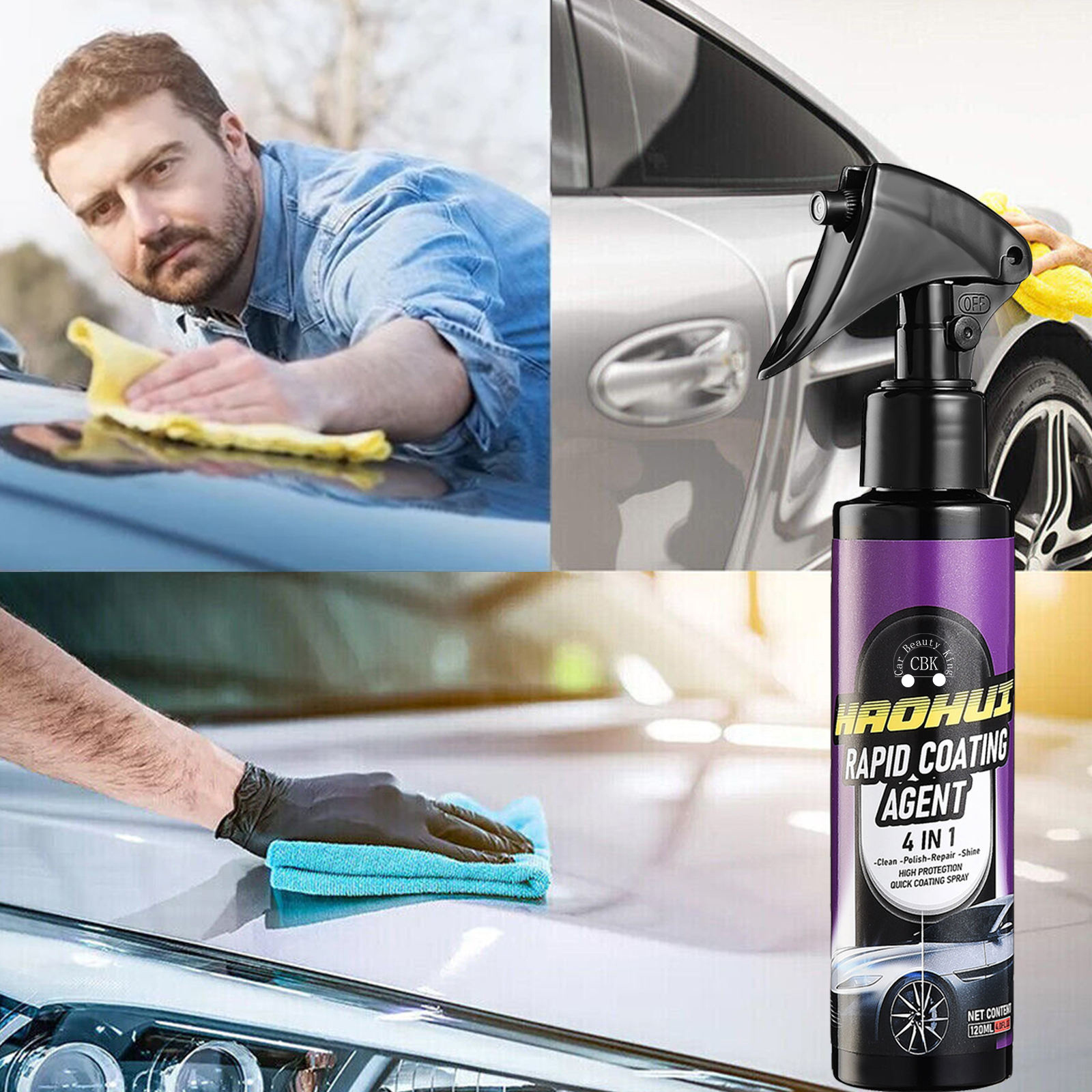 Nano Quick Ceramic Coating - Car Wax Polish Spray Wash Fortify/Hydrophobic/Waterless Wash & Wax Coat Polish