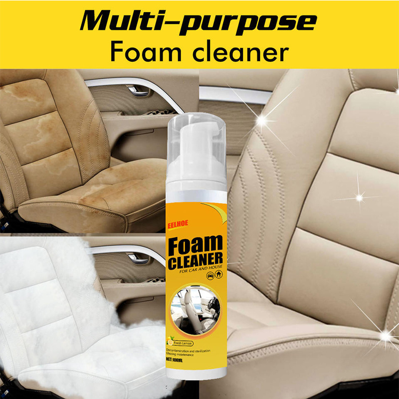 Multi-purpose Foam Cleaner Anti-aging Cleaning Automoive Car Care Seat Interior Auto Accessories Foam Leather Seat Cleaner White