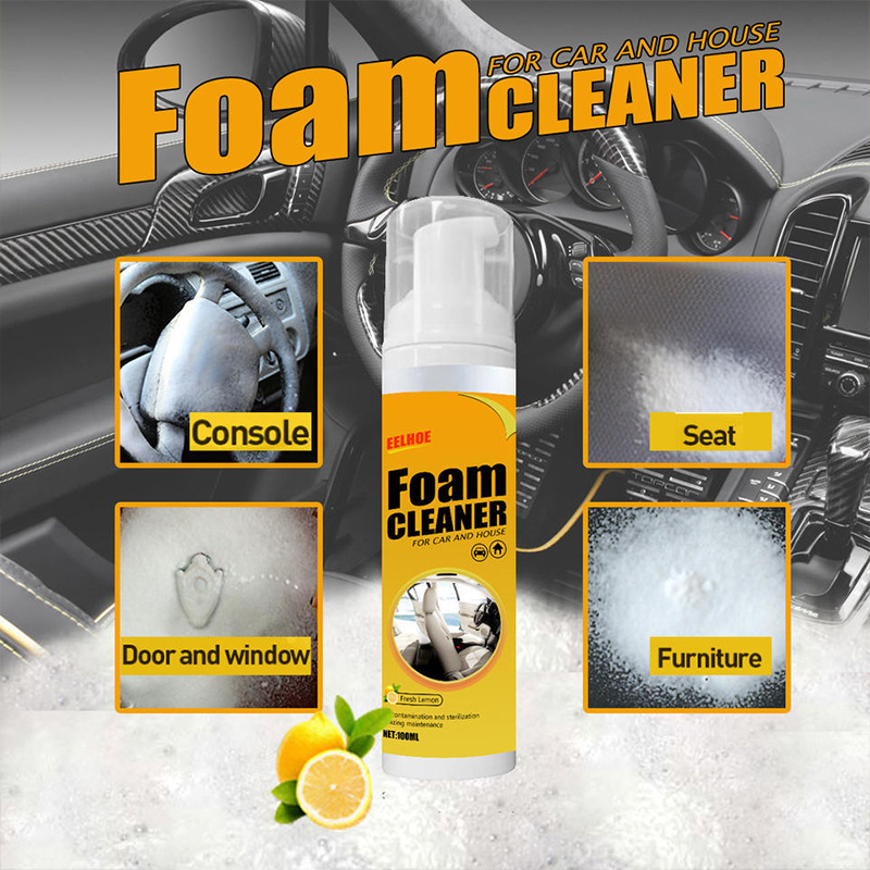 Multi-purpose Foam Cleaner Anti-aging Cleaning Automoive Car Care Seat Interior Auto Accessories Foam Leather Seat Cleaner White