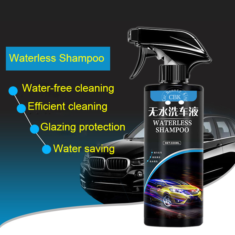 Rinse Free Cleansing Waterless Car Wash Wax Super High Gloss Formula Waterless Car Wash Spray Shampoo 500ml