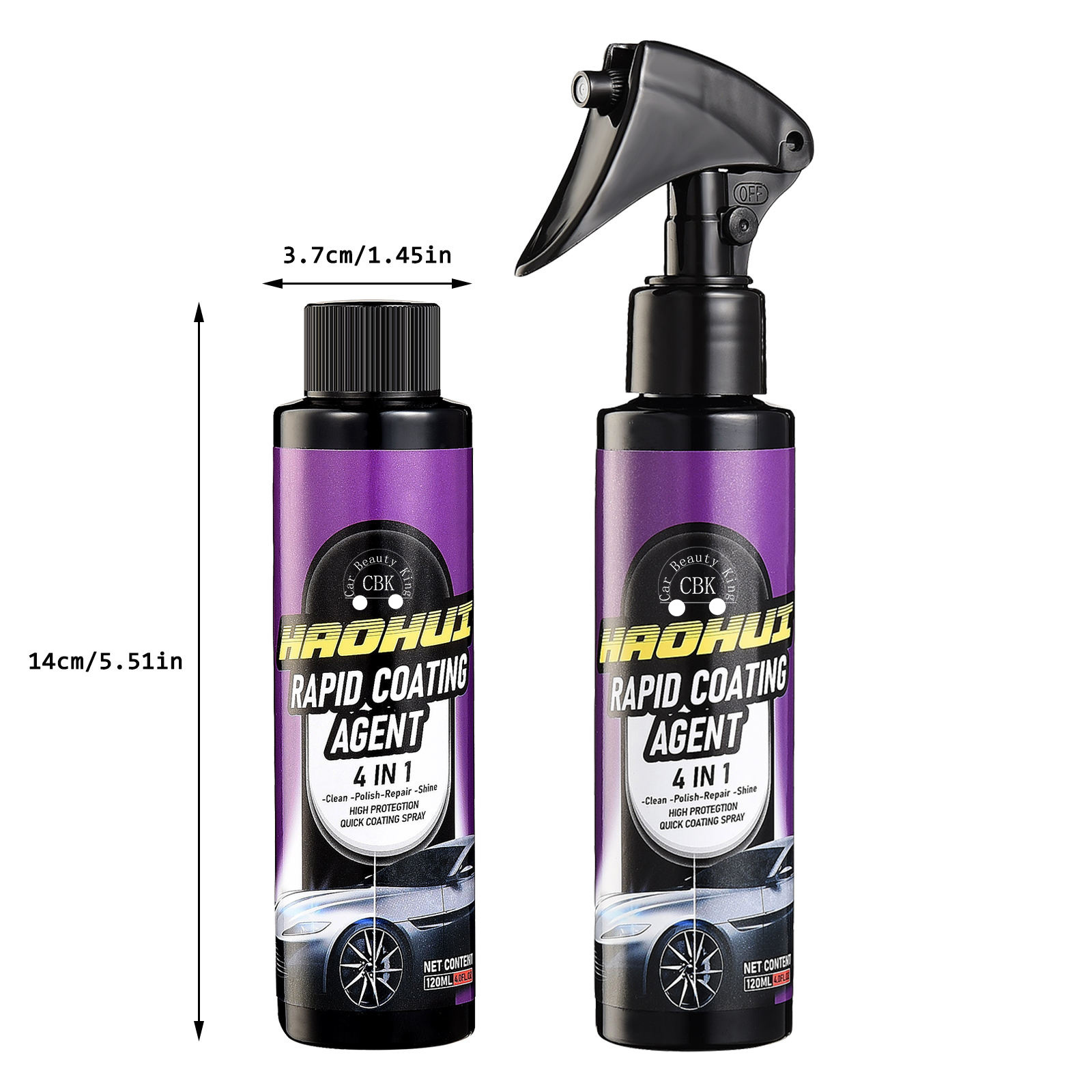 Nano Quick Ceramic Coating - Car Wax Polish Spray Wash Fortify/Hydrophobic/Waterless Wash & Wax Coat Polish