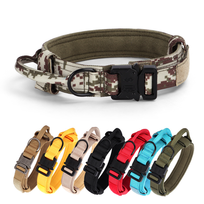 Thick Heavy Duty Weighted Tactical Big Nylon Dog Collar Training Collars Wholesale In Bulk Custom Logo For Sale Dog Collar