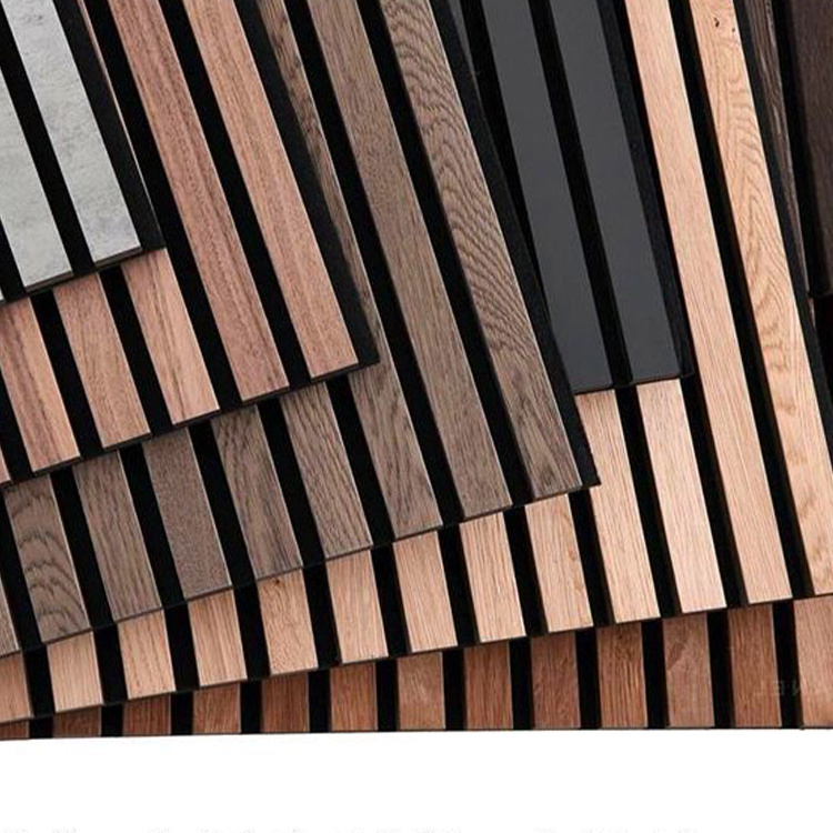 Newly Designed Soundproof Art Acoustic Wood Slat Wall Panels For Interior Wall