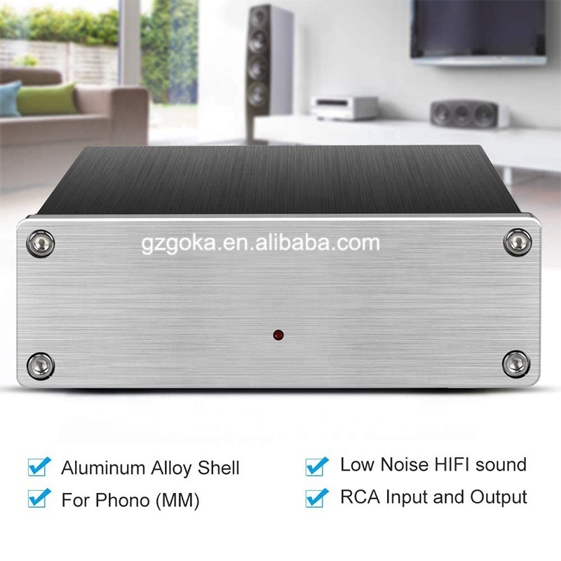 Dropshipping  AUX HIFI with Grounding Post Fever moving magnet amplifier Stereo Audio Gramophone MM Turntable Preamplifier