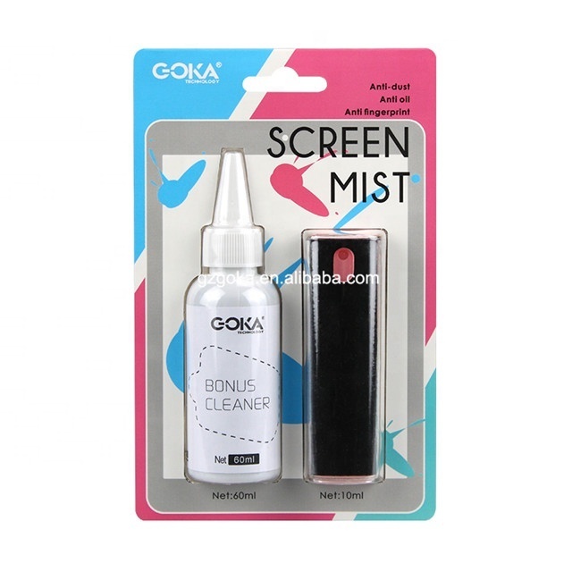 Custom print microfiber screen cleaner 2 in 1 cleaning led lcd screen spray kit