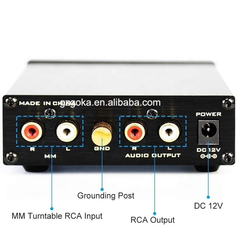 Dropshipping  AUX HIFI with Grounding Post Fever moving magnet amplifier Stereo Audio Gramophone MM Turntable Preamplifier