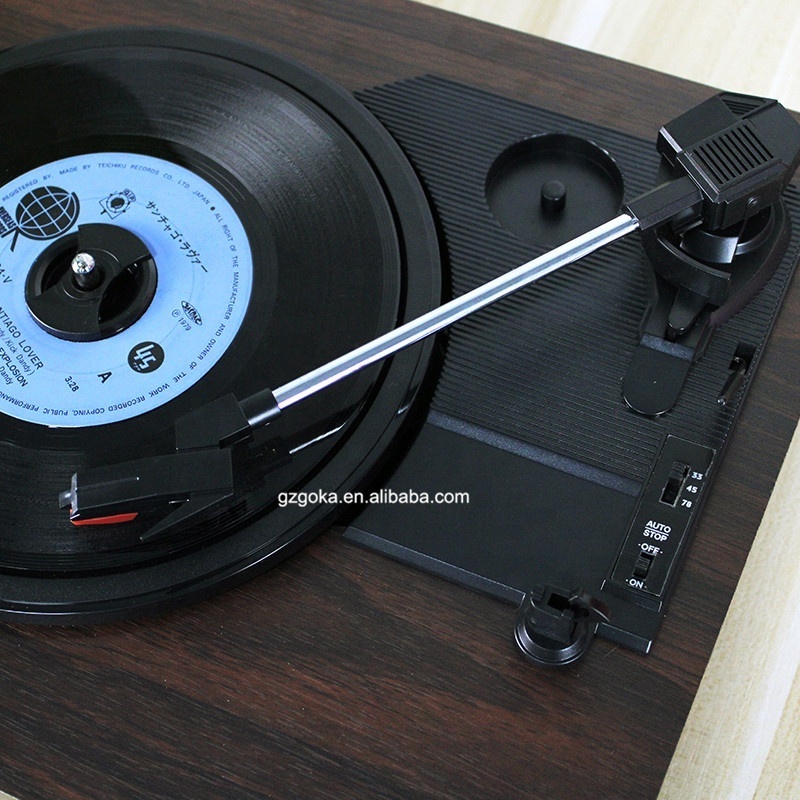 Antique gramophone turntable 3speeds record player disc vinyl audio with RCA R/L 3.5mm output