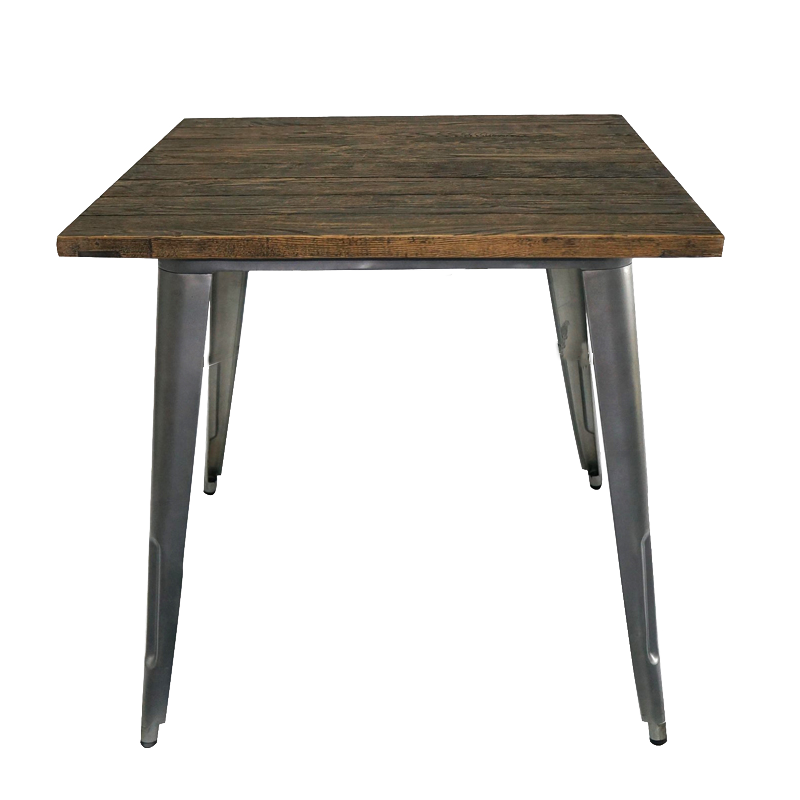 Indoor cafe industrial solid wood Torix table, restaurant dining table, outdoor garden wooden table