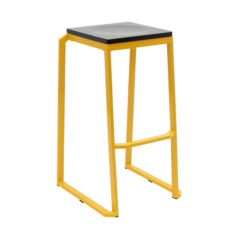 Modern Metal Bar Stool with Solid Wood Seat Restaurant High Chair for Bar Table Cafe Chairs