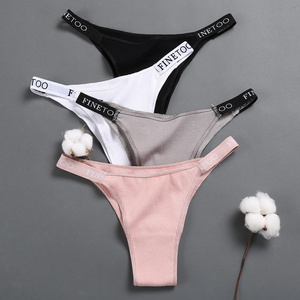 3Pcs/Lot Women's Cotton G-String Thong Panties String Underwear Women Briefs Sexy Lingerie Pants Intimate Ladies Letter Low-Rise