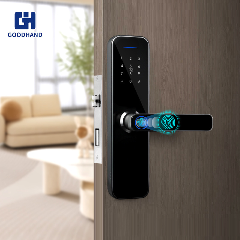 Fingerprint Locks Finger Touch Screen electronic Handle Home Locker Apartment lock Smart front office Door Lock