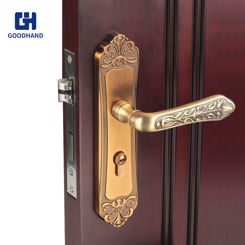 GH K02 High quality home furniture hardware stainless steel 304 SS door handle lock hotel door lock & keys lock cylinders