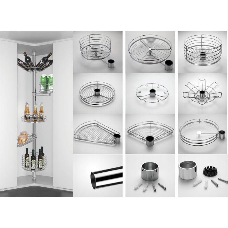 M01 Kitchen cabinets accessories  Iron Stainless Steel  Pull Out Storage Baskets Sliding Wire Baskets