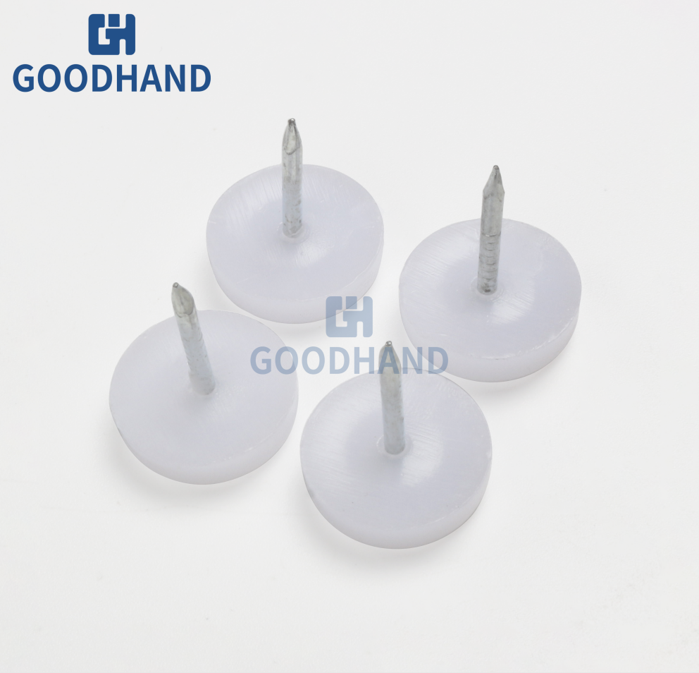 Furniture hardware Rubber Furniture Sliders Plastic Chair Glides nail on glide