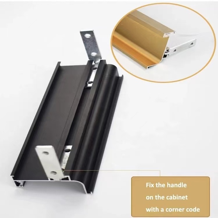 Modern Cabinet Door Pull LED Profile C Handle light for Kitchen Cabinet Aluminum  Handle