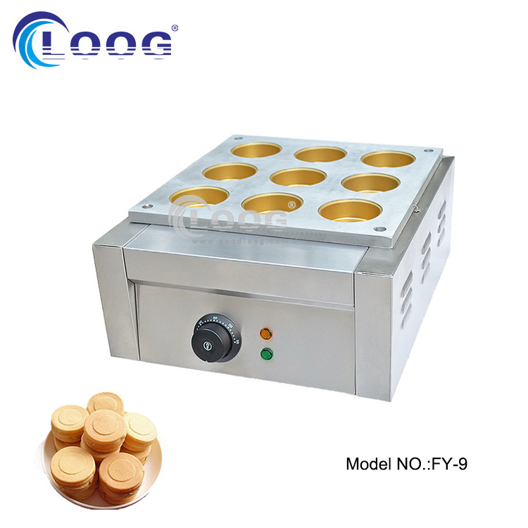 Popular Taiwan Fast Food Snack Equipment Red Bean Cake Machine 9 Holes Electric Obanyaki Maker for Sale