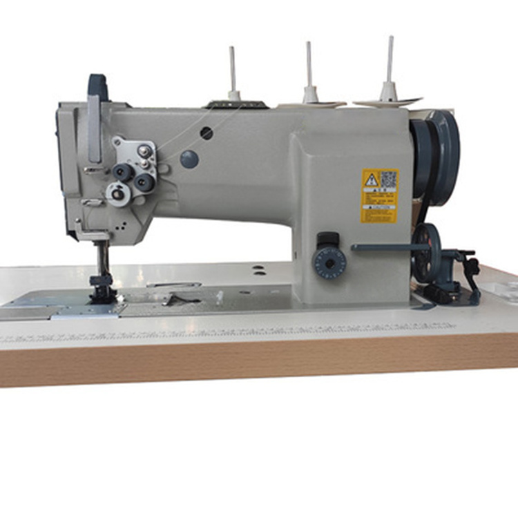 Ali baba international double needle flat bed sewing machine heavy duty walking foot direct drive flat bed sewing machine