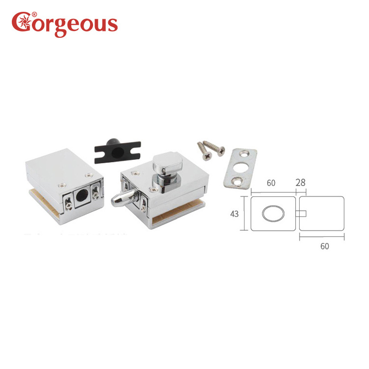 zinc alloy bathroom glass shower locks ground bottom keyless glass door lock without cutout square adjustable glass lock