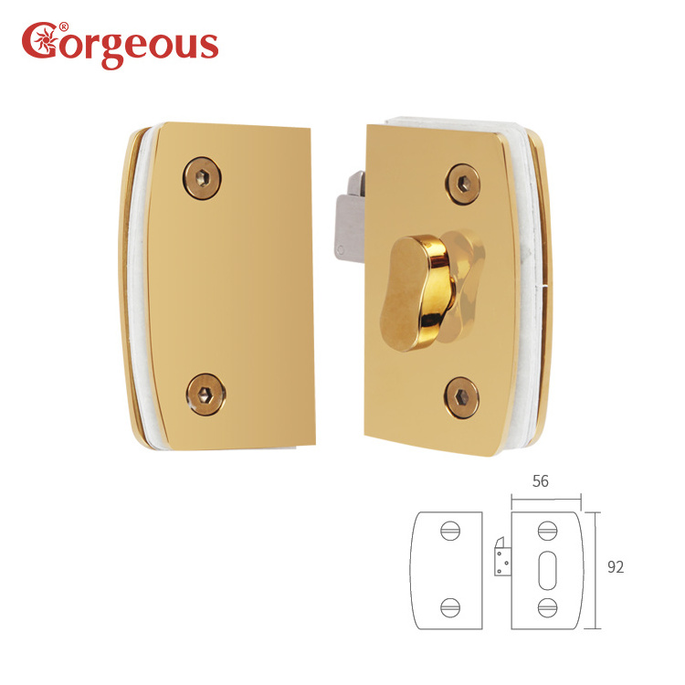 keyless tempered toilet shower sliding door lock indicator bolt golden bathroom glass door locks for sliding glass doors