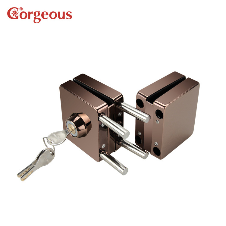 stainless steel control glass door lock satin commercial square central 12mm glass door lock for frameless glass door