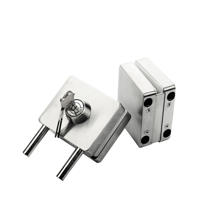 stainless steel control glass door lock satin commercial square central 12mm glass door lock for frameless glass door