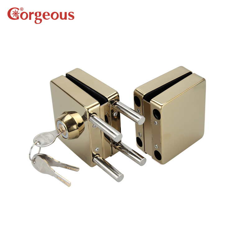 stainless steel control glass door lock satin commercial square central 12mm glass door lock for frameless glass door