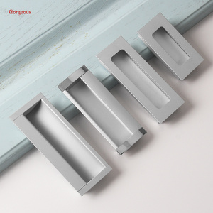 Moden Aluminium Drawer Handle Embedded Sliding Door Handle Wardrobe Hidden cabinet Handle Cupboards Concealed Cabinet Door Pull