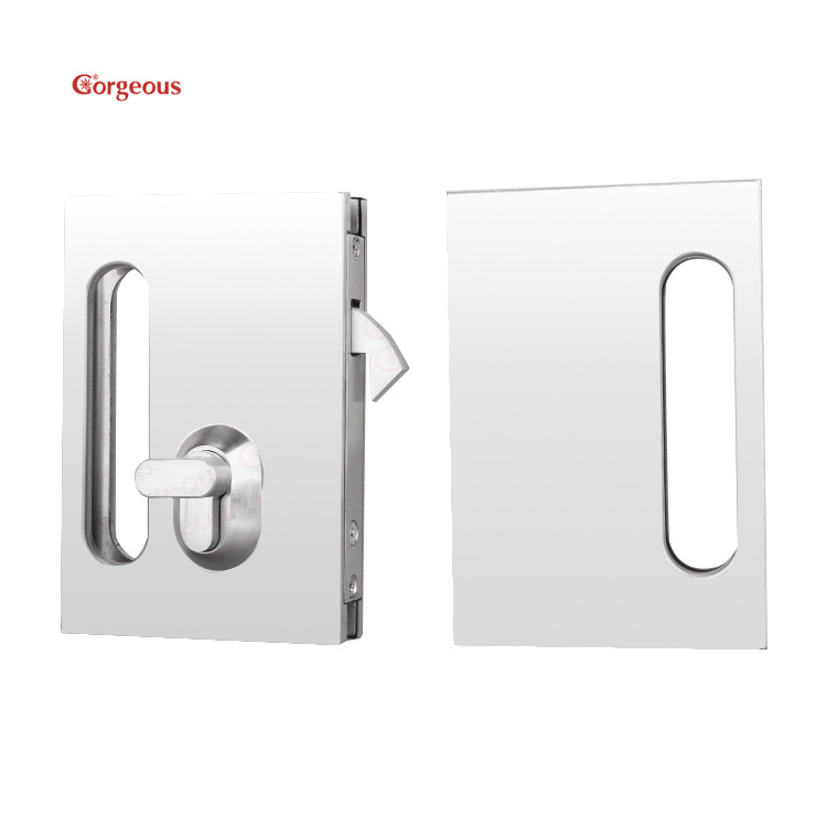 gorgeous square sliding glass door lock 304 stainless steel handle door lock sliding set cylinder tempered glass slide lock