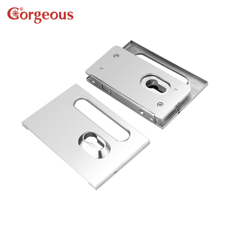 gorgeous square sliding glass door lock 304 stainless steel handle door lock sliding set cylinder tempered glass slide lock