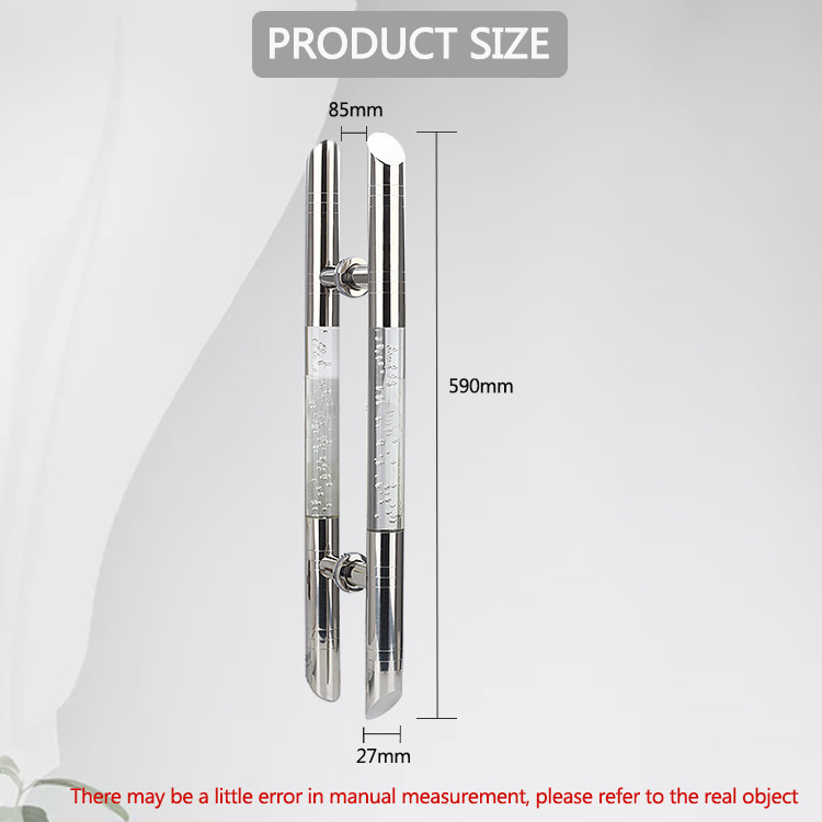 Modern Unique transparent design Pull Push Door Double Handle For Home Office Shop Clear Glass Door Crystal Acrylic  Handle